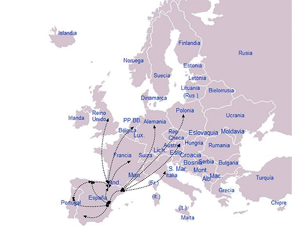 Transports Vilatruck mapa de destinos